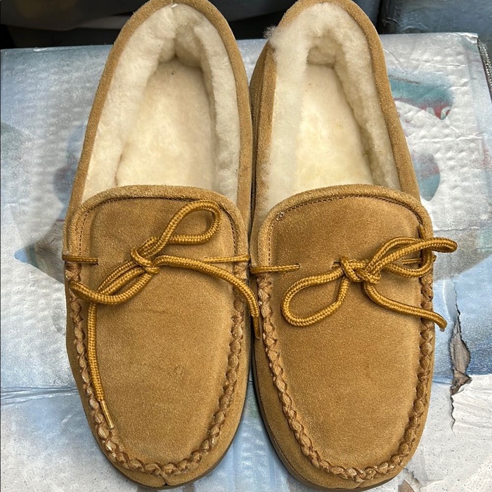Women's Cozy Tan Moccasin Slippers